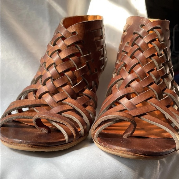 GIVENCHY Brown Leather Sandals size 7 - Picture 9 of 10